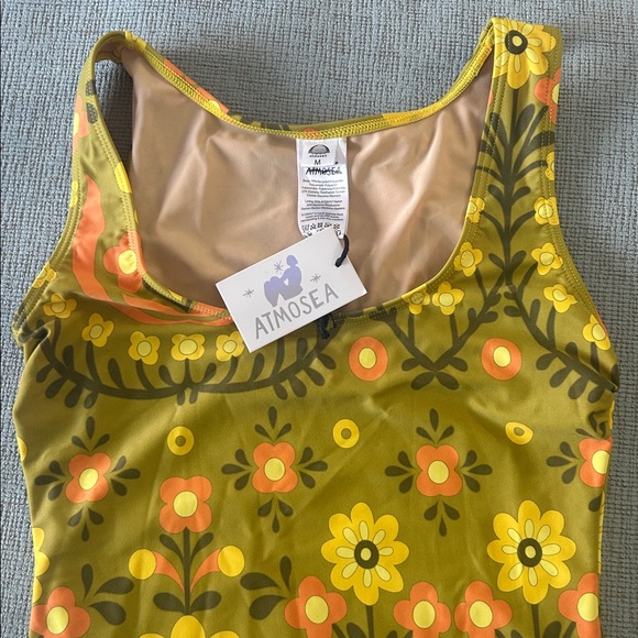 NWT Free People x Atmosea Meadow Surf retro floral boy short Bodysuit, M - Picture 6 of 12